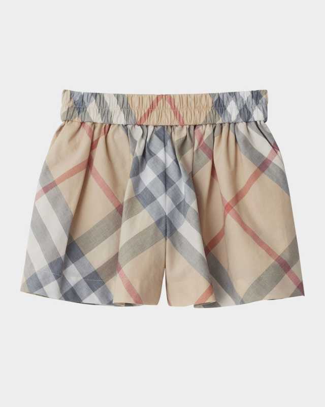 Girl's Marcy Check Wide-Leg Shorts, Size 6M-2